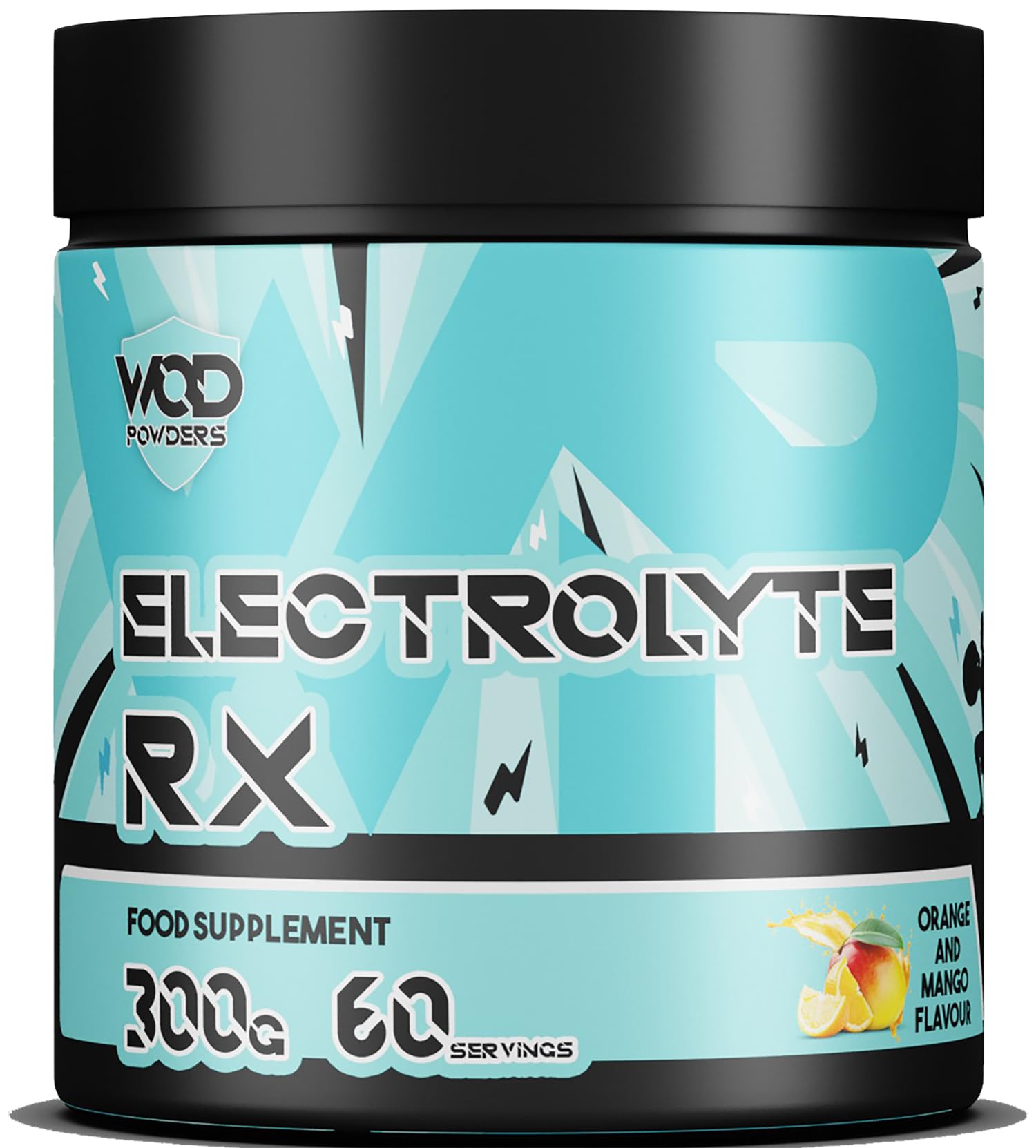 Electrolytes Powder - 300g Flavoured Electrolytes Naturally Flavoured & Sweetened | Highly Dosed for Fitness | Low Calorie Electrolyte Powder | Made in The UK by WOD Powders (Orange & Mango)