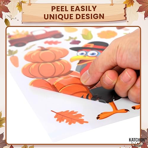 Miniatura 5 de KatchOn, Adhesivos de ventana de Acción de Gracias para ventanas de cristal, 115 piezas, adhesivos de gel para ventana de Acción de Gracias,