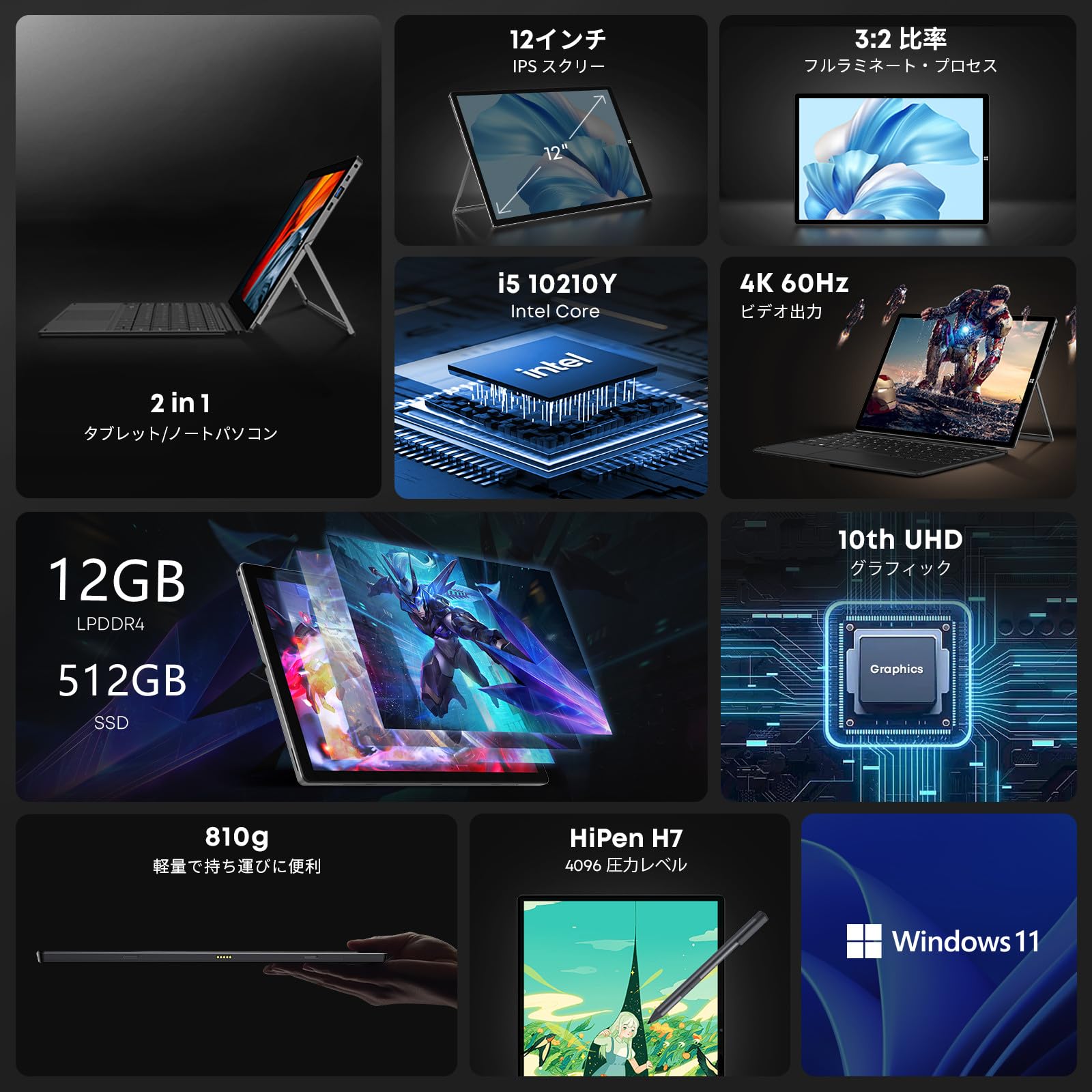 Amazon.co.jp: CHUWI i5-10210Y windows11 UBook X 2023 2in1