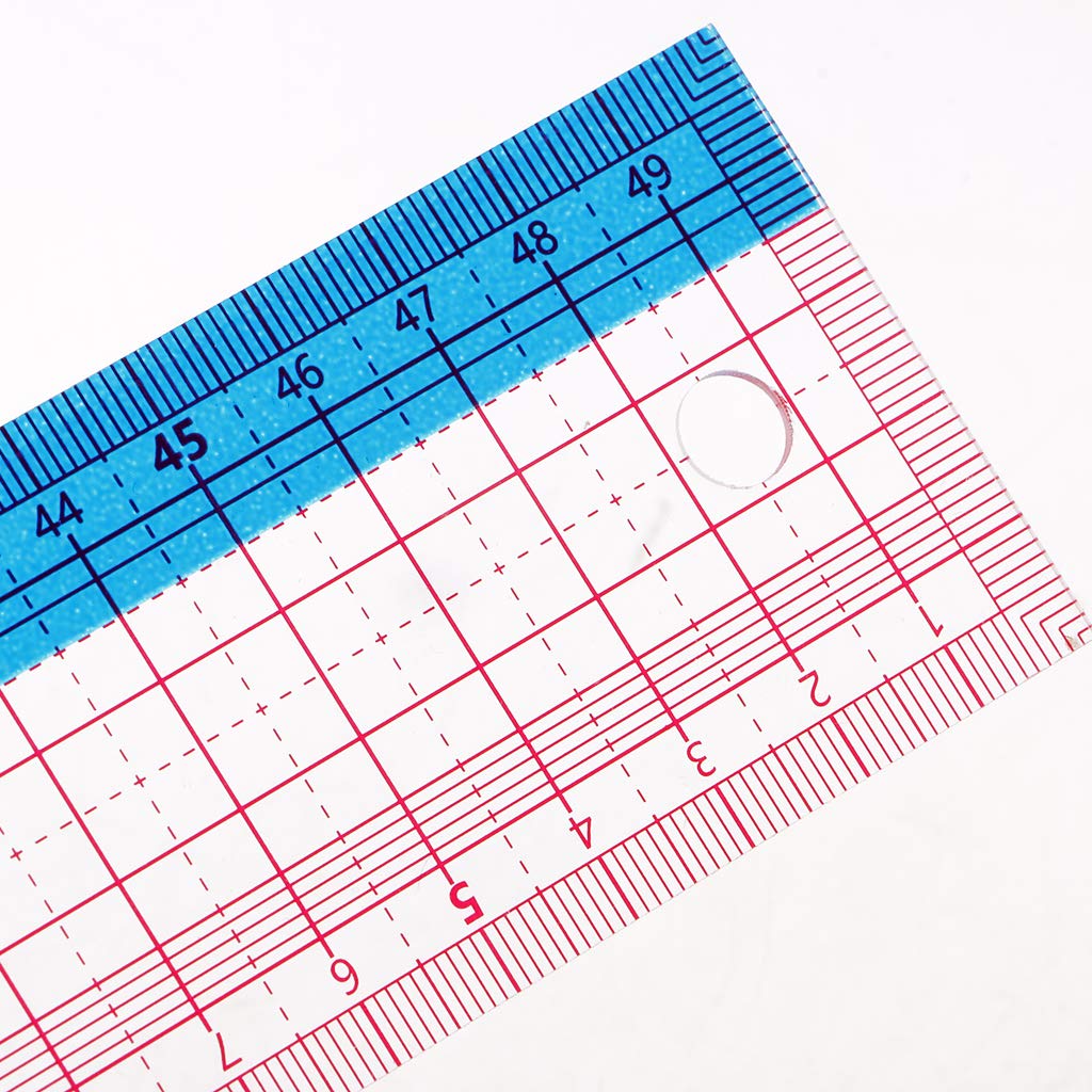 Set di 5 righelli multifunzione in plastica per trapuntatura, cucito, patchwork, 50 cm
