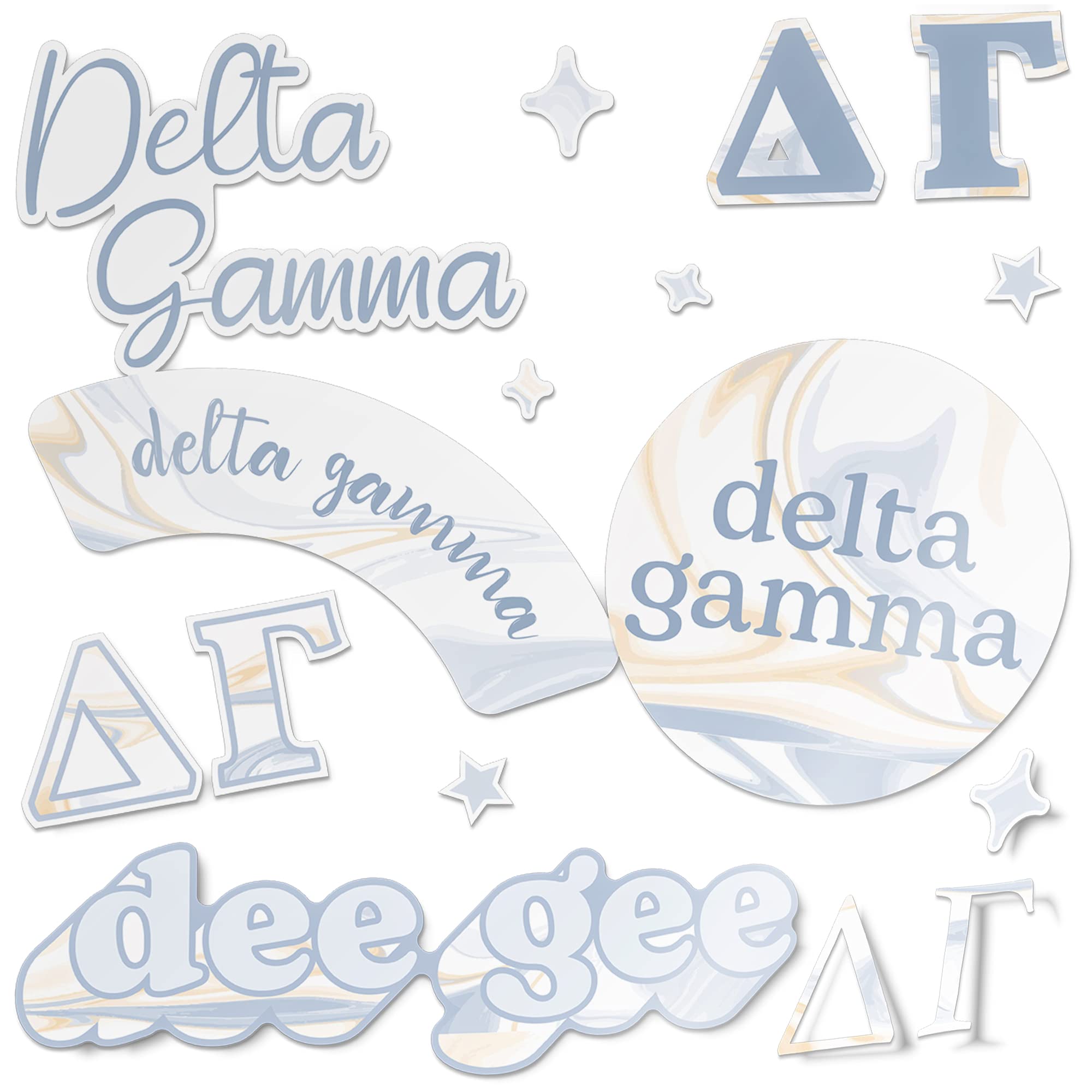 Sticker Gamma Delta Sorority de mármol para personalizar el coche y tu portátil