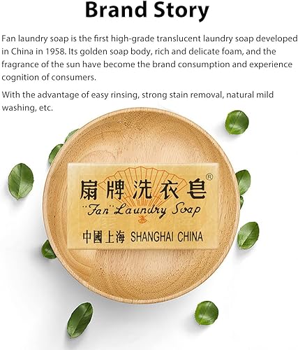 Miniatura 7 de BEE & FLOWER Barra de jabón con ventilador para lavandería, removedor de manchas, jabón para ropa interior (5.3 onzas x 2)
