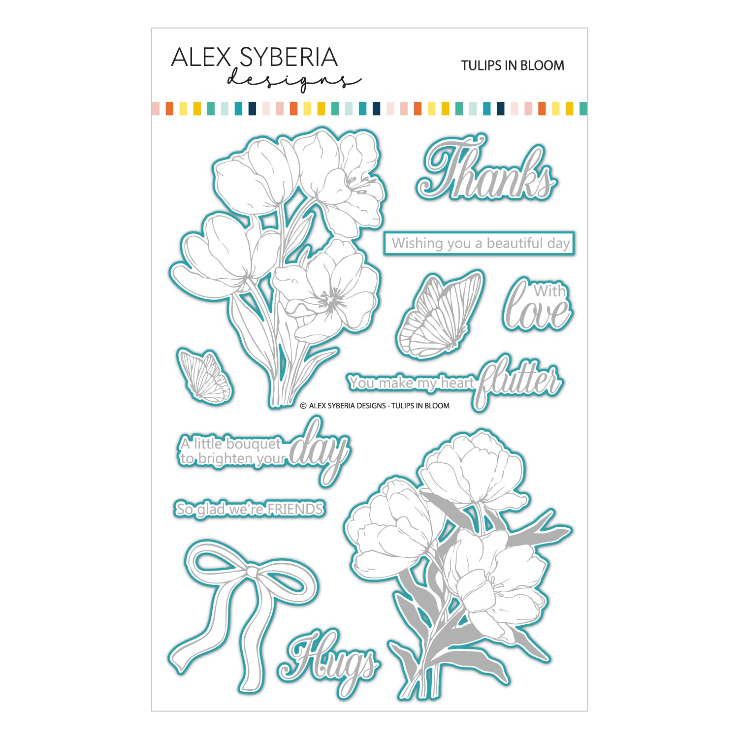Alex Syberia Designs White Tulips In Bloom Die Set