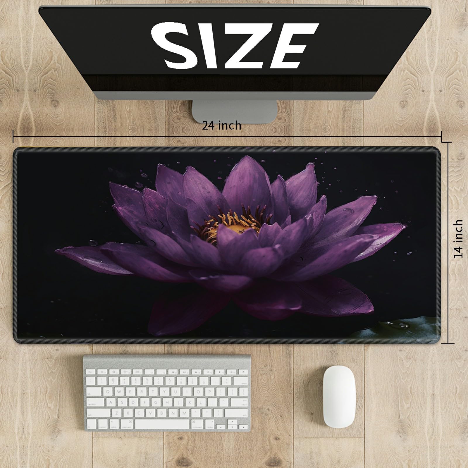 MTG Playmat With Play Zones - Magic The Gathering Mat Lotus Lands Design 24x14 Inch