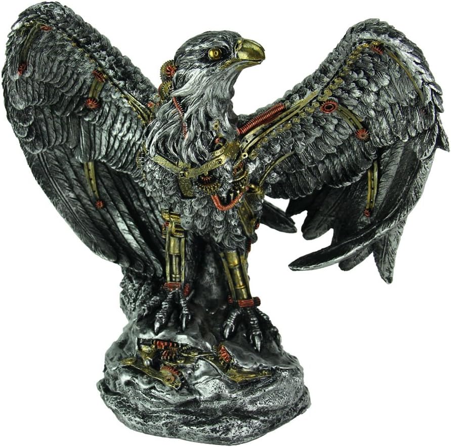 Everspring Import Steampunk Eagle with Open Wings Grey Figurine 11 Inch