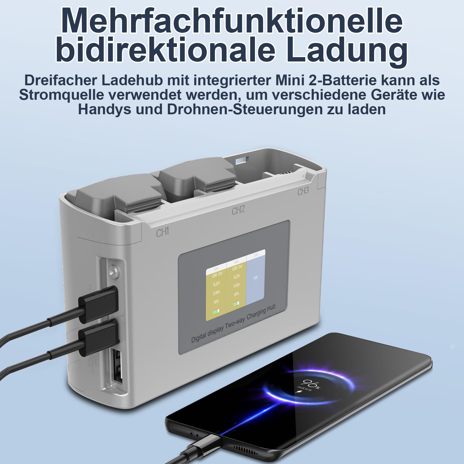 Mini 4K Akku mit Intelligenter LCD Doppelladegerät Ladehalterung, Intelligenter Flug Akku Kompatibel für DJI Mini 2 / SE / 2 SE / 4K