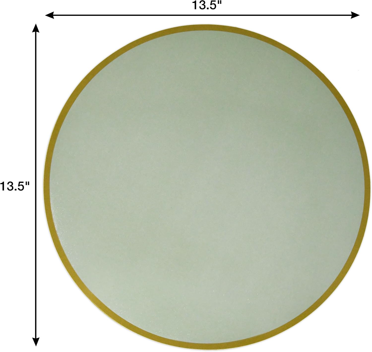 50 Pcs Sage Green Round Paper Placemats with Gold Border Disposable Table Mats for Baby Shower Banquet Birthday Party Dining Table Decor