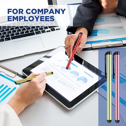 Miniatura 7 de Konohan Paquete de 200 lápices ópticos para pantallas táctiles, pantalla capacitiva, alta sensibilidad, metal, tableta, bolígrafo universal de punta