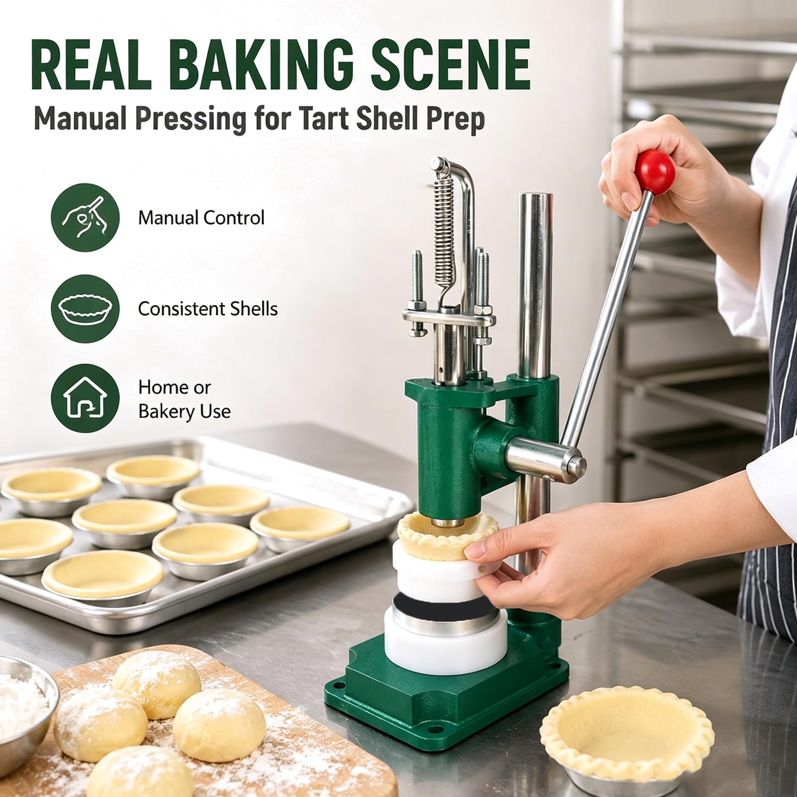 Manuelle Eierkuchenpresse, antihaftbeschichtet, für einheitliche Eierkuchen, Törtchen und Muffins, Größe 100 x 97 x 24 mm, für den gewerblichen Gebrauch