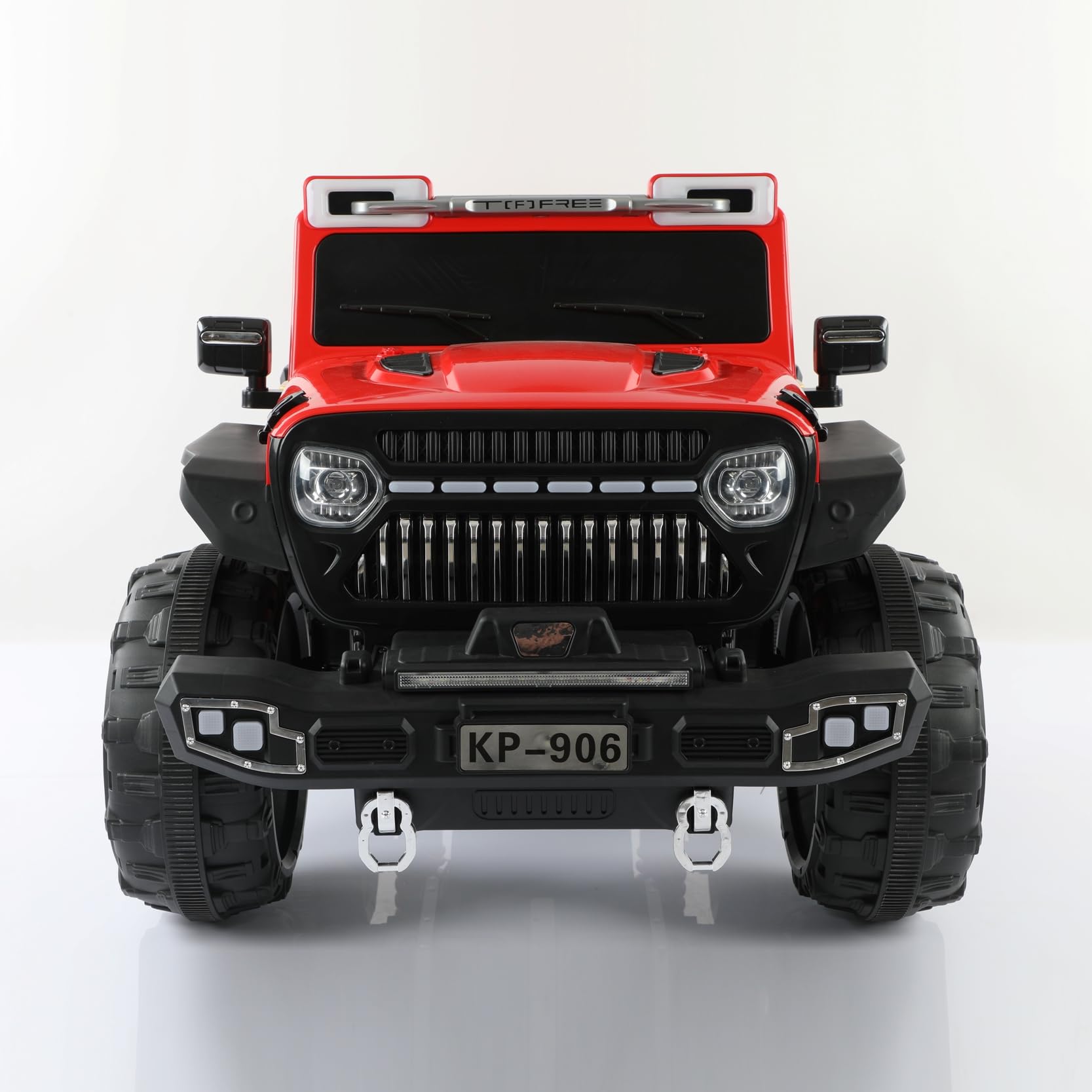 FP-TECH Samochód ELEKTRYCZNY dla Dzieci SUV Jeep 2 POSTY 4WD 12V z Pilotem USB MP3 (Czerwony)