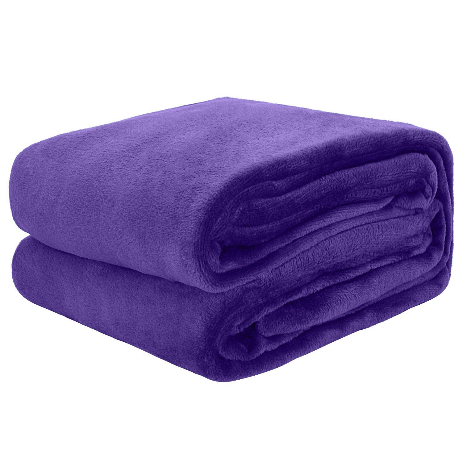 Flannel Fleece Blanket King Size (200x220) for All Season ,Fluffy Blanket Warm Bed Throws for Sofa & Bed ,Comfortable and Soft Flannel Fleece Blanket (Purple)