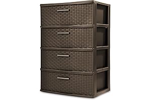 Outdoor Wide Weave Espresso 4 Drawer