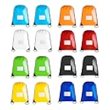 Drawstring Bags,Bulk Drawstring Backpack, DIY Gym Sports Cinch Storage Bag, 16 Pcs, 8 Colors