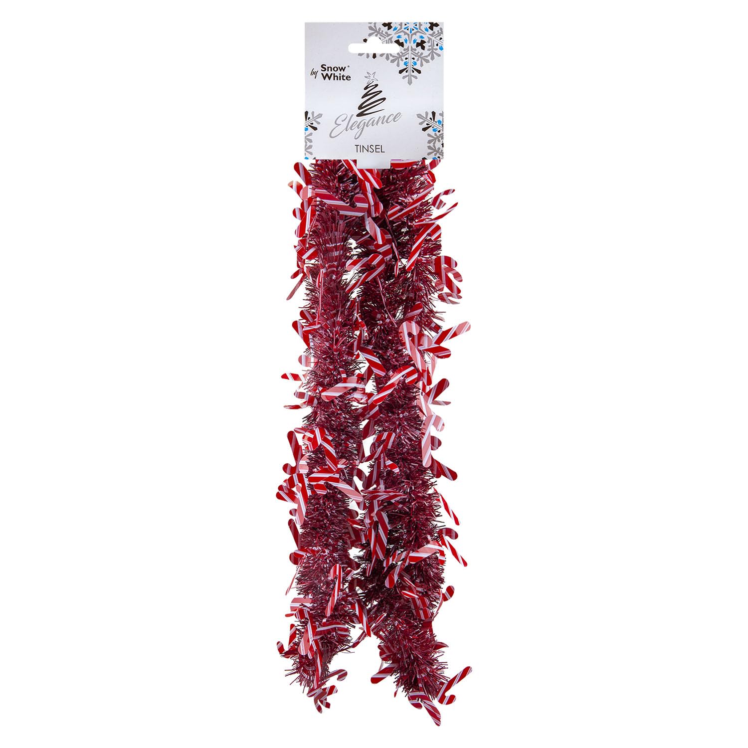 Vfm E-Store Red - Candy Cane Tinsel Christmas Decoration X 1 Stocking Filler Xmas Present Celebration Festive Winter Ornaments - 55Cm X 19Cm X 12Cm