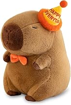 Plush Capybara Doll, 25cm Capibara Plush Toy with Hat, Happy Everyday Brown Doll Decorations Gift for Kids Adults and Fans