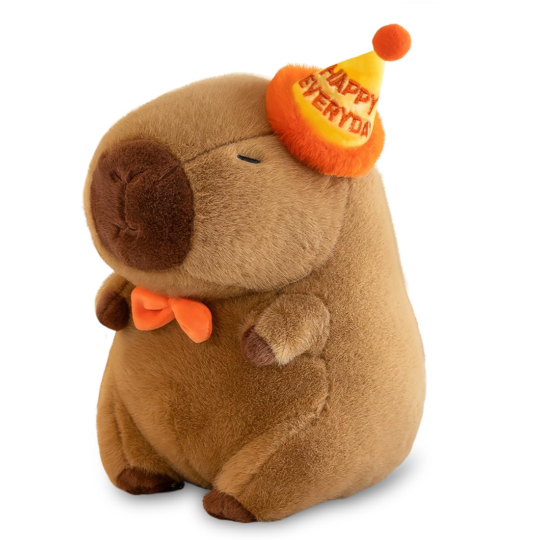Zaloife Kuscheltier Capybara 25 cm, Capibara Plüschtier, Stofftier Braun, Happy Everyday Hut Capybara Plüsch Kissen Puppe Spielzeug Geschenk für Fans Kinder