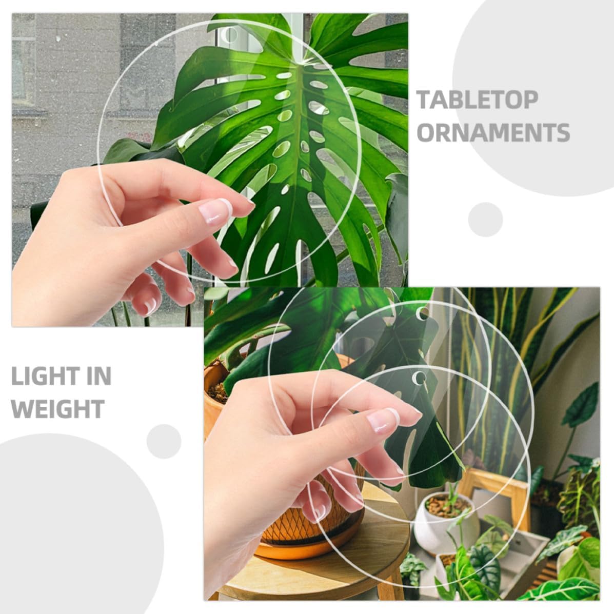 Cabilock 16pcs Acrylic Discs Round Blank Panels Lightweight with Smooth Edges Design for Tabletop Craft and Professional Projects