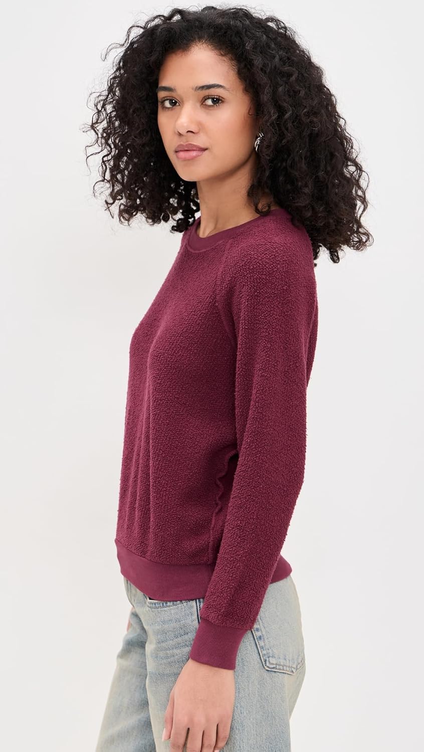 perfectwhitetee Women's Ziggy Inside Out Fleece Shrunken Crew Neck Sweatshirt - Image 5