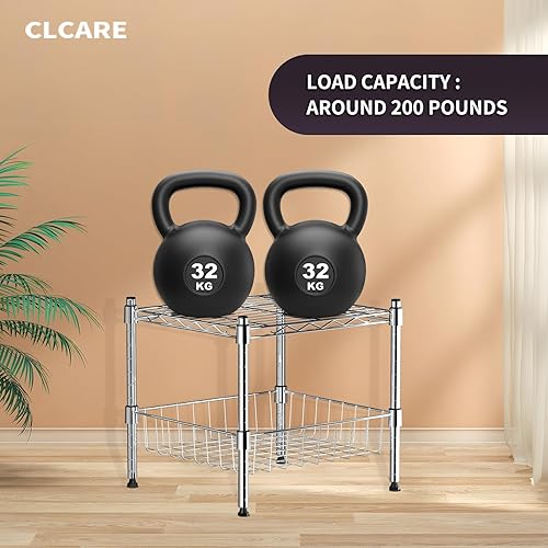 Miniatura 5 de Estante apilable ajustable, apilable y expandible, unidad de almacenamiento resistente, estante organizador de gabinete (2 niveles)