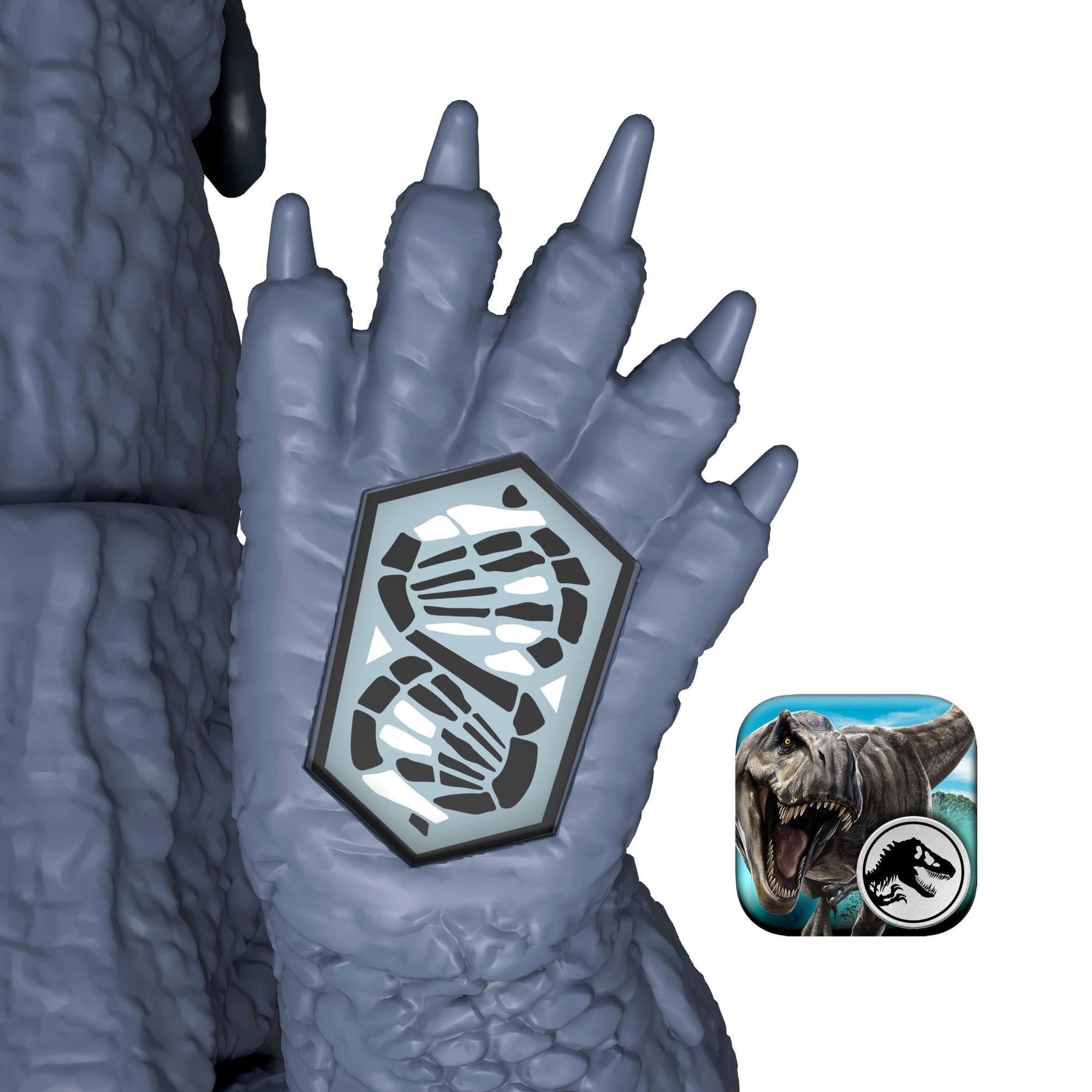 Mattel Jurassic World La Rinascita -Predatori Giganti Purussaurus, specie di dinosauro giocattolo di grandi dimensioni, 2 attacchi furiosi, gioco digitale, JGB94