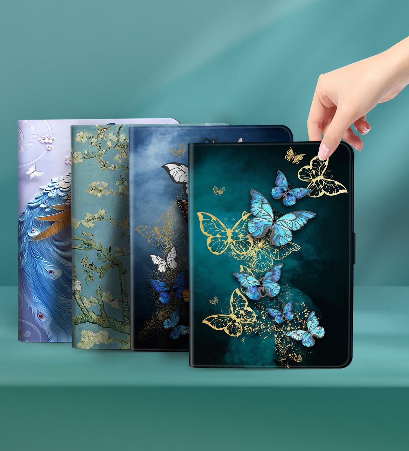Rotating Slim Cover for iPad (A16) 11th Generation 11 Inch (2025), iPad 10th Gen 2022 10.9 Inch iPad 10 Case, for Apple iPad 10th Generation Case with Auto Sleep/Wake, Blue Butterflies