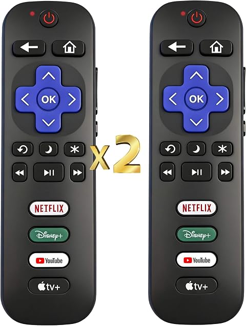 B Brainice Replacement Universal Remote for All Roku TV (2-Pack)