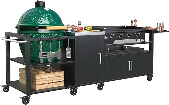 GDLF Outdoor Grill Cart for XL Big Green Egg & Blackstone 28"/36" Griddle