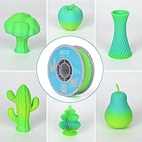 Vista 2 de Filamento Matte Rainbow PLA para Impresora 3D, 10 Carretes, Carrete de 1KG (2.2lbs) 1.75mm, Filamento Gradiente Multicolor a Granel para la mayoría