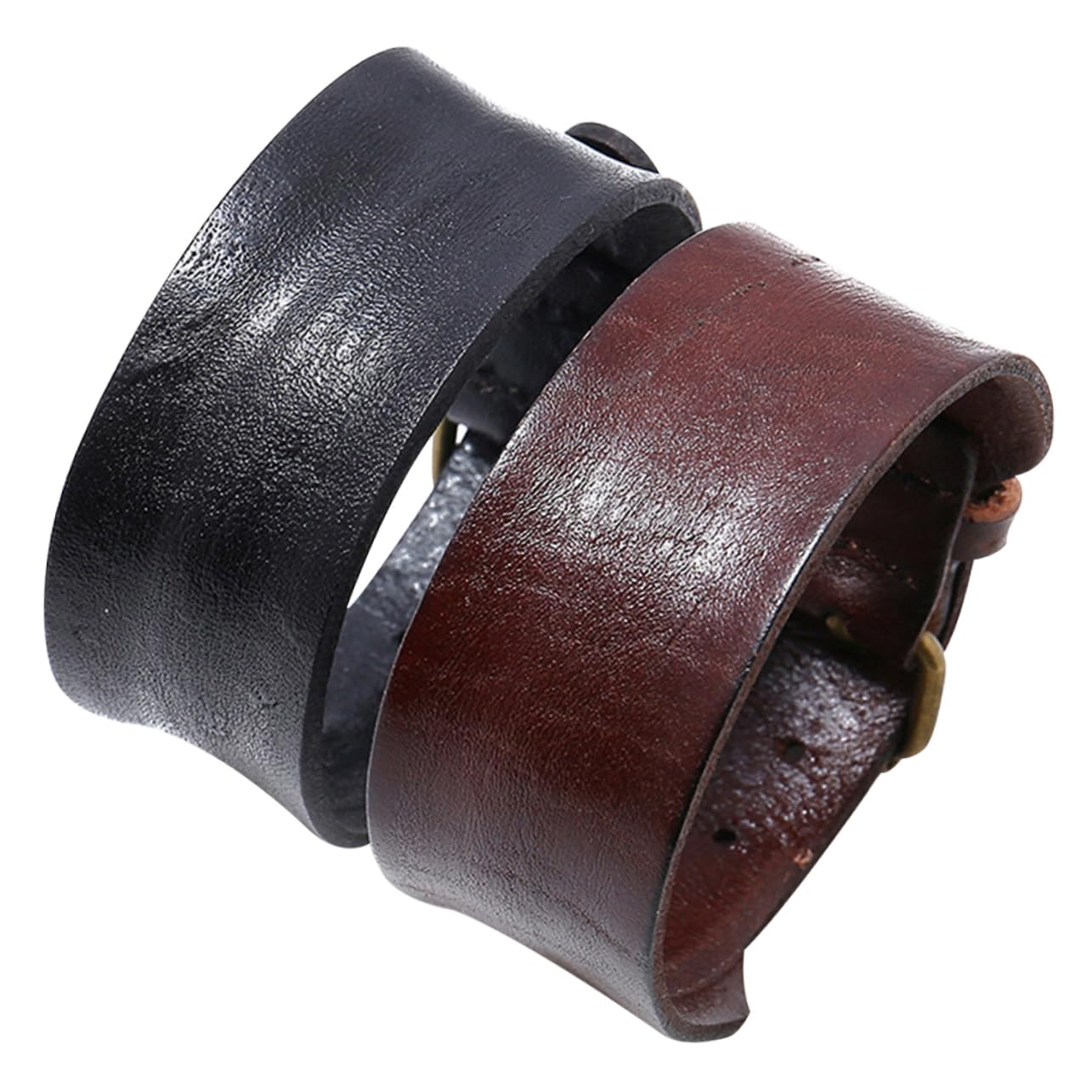 TINEASUR Pulsera 2 Piezas Estilo Punk Retro de Cuero y Metal Masculina Cómoda Sentido Moda para Ocasiones Hip-hop