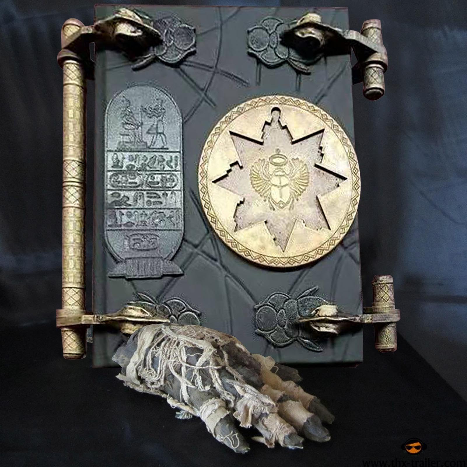 Mummia Prop Repliche Libro dei Morti - Scultura in resina fatta a mano, manufatto magico egiziano antico, decorazione realistica in stile film | Ornamento da collezione per regalo souvenir