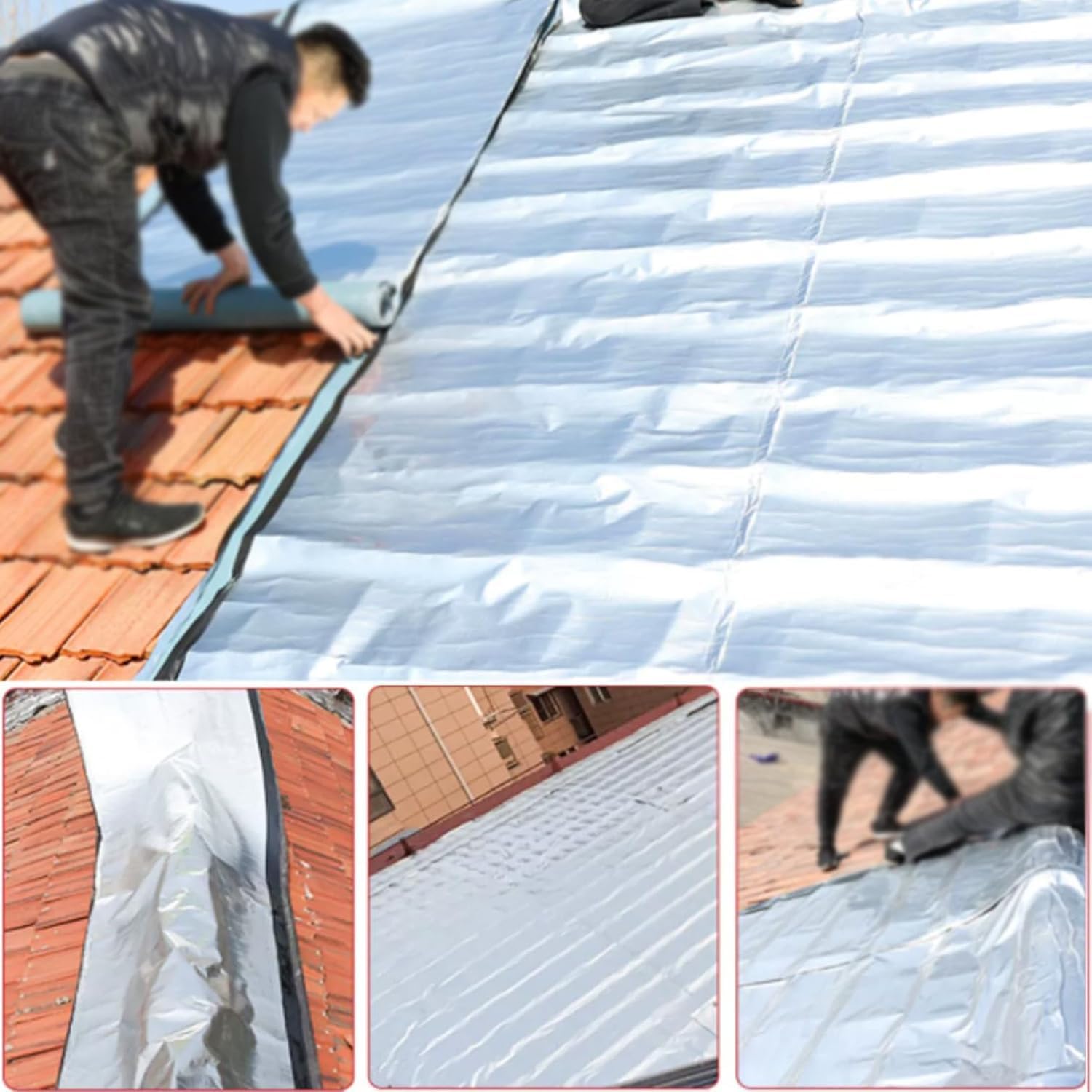 Bituminous Tape, Self Adhesive Aluminum Waterproof Sealing Tape for Ceiling Repair, Heavy-Duty Asphalt Repair Tape