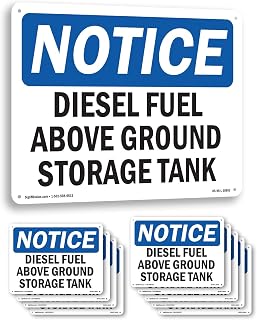 Diesel Fuel Above Ground Storage Tank OSHA Notice Aluminum Sign 14 Inch x 10 Inch - 10 Pack