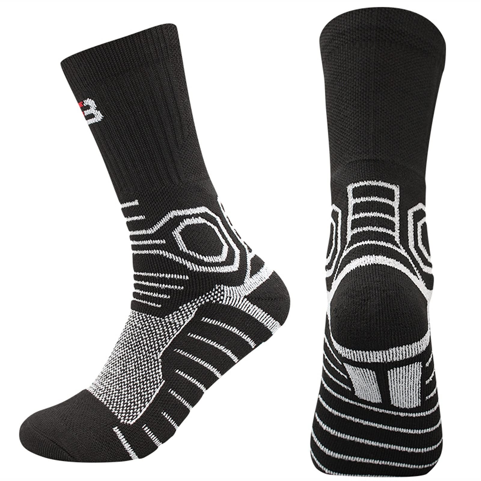 Uomo Sport Sport Elite Calze da Basket Fitness all'aperto Escursionismo Escursionismo Ciclismo Athletic Compression Asciugamani di Cotone Bottom Socks Termici con Calze in Esecuzione