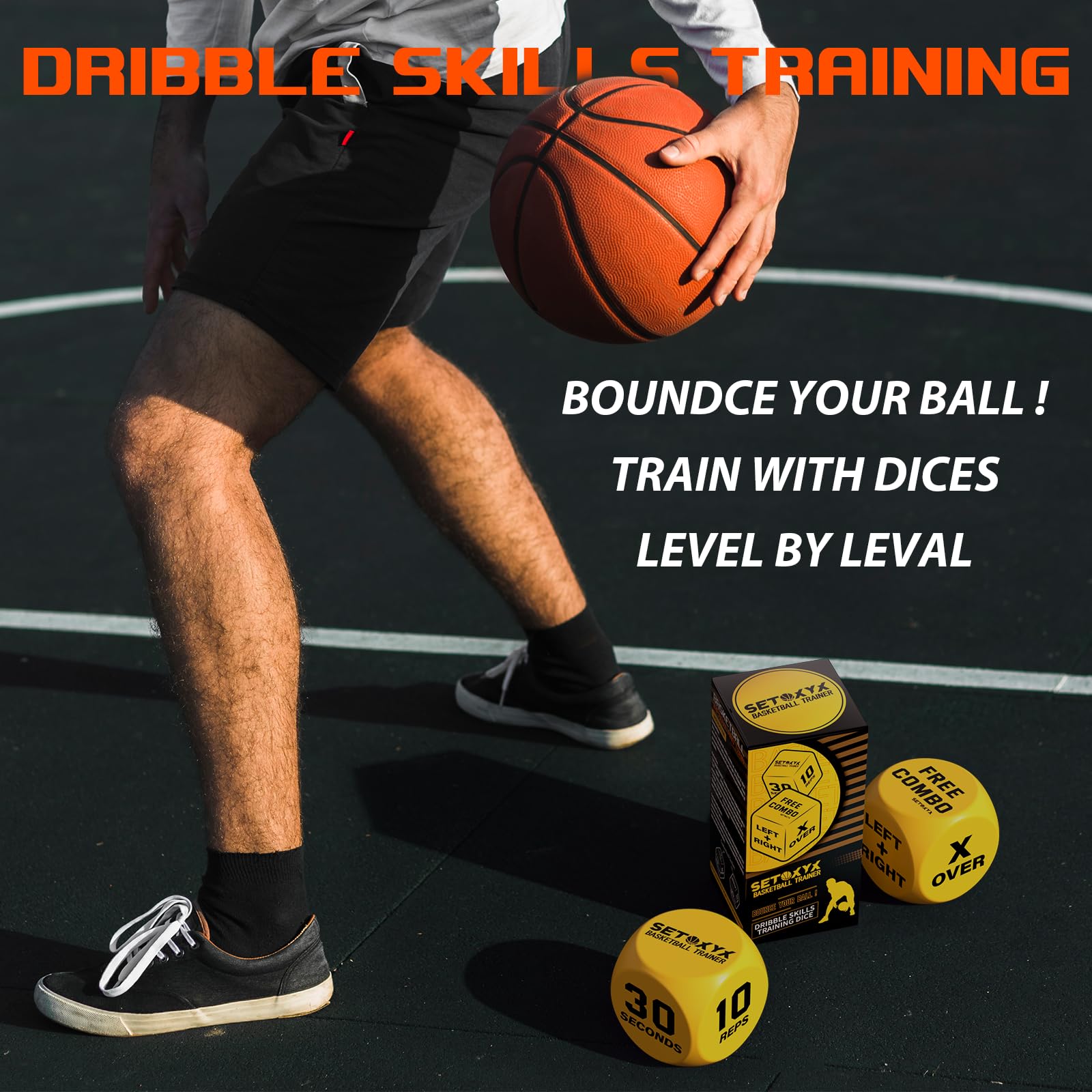 SIRUITON Basketball Training Dice (2pcs) - Fun & Portable Basketball Skills Trainer Gifts for Boys and Girls Teens & Adults - Image 4