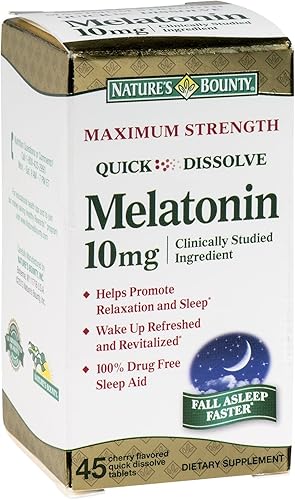 Natures Bounty Melatonina 10 mg comprimidos de disolución rápida 45 ea paquete de 3