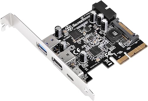 Miniatura 2 de SilverStone Technology Silverstone Tarjeta PCIe USB 3.1 y 3.0 con conector externo tipo C e interno de 19 pines ECU05 Componentes Otros