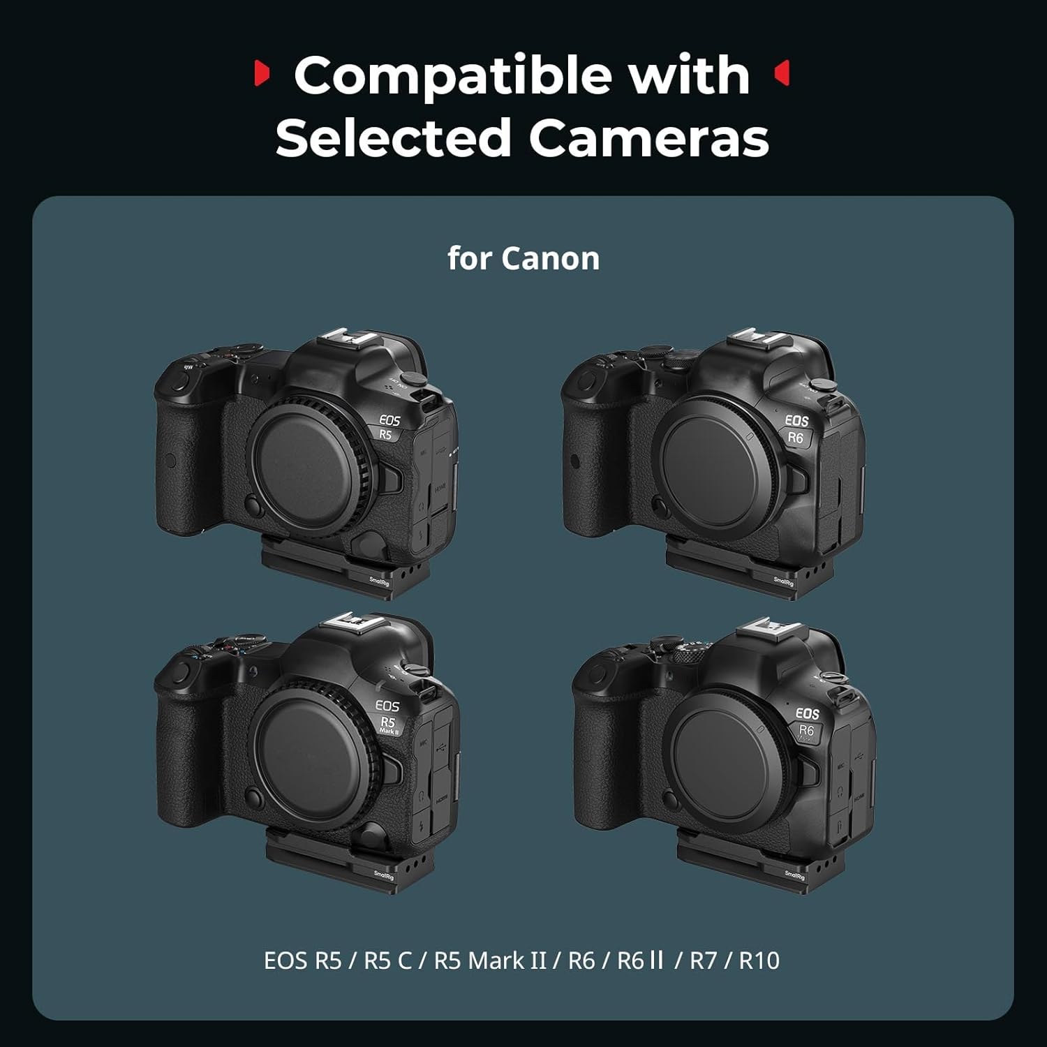 SmallRig MD5424 Mount Plate attached to Canon EOS R series cameras