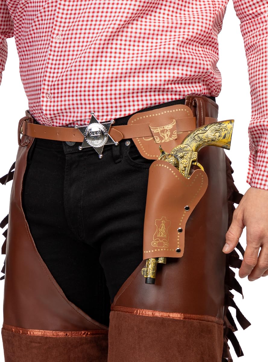 Funidelia | Holster for Men Jeans, Indians, Western - Adult Accessories, Costume Accessory - Black