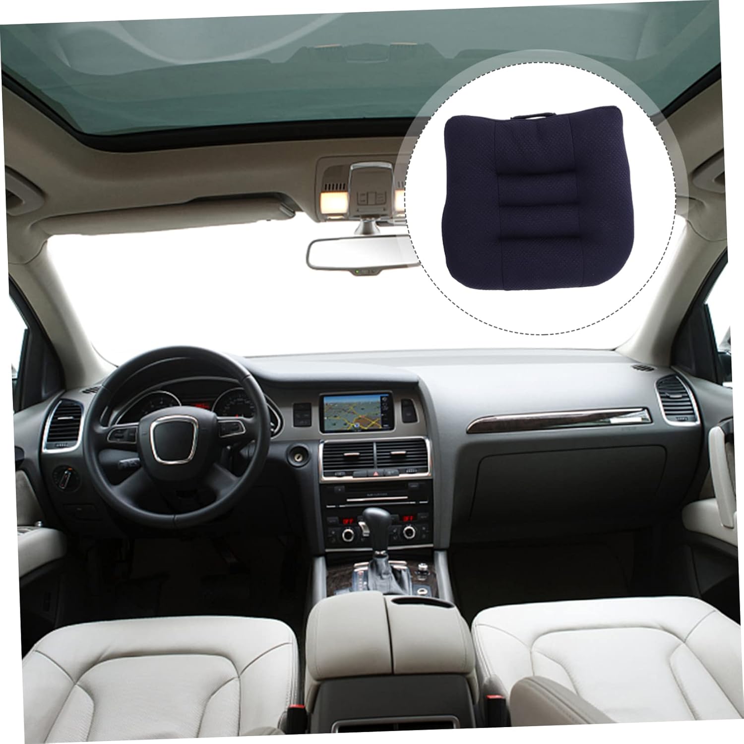 Cabilock Breathable Seat Cushion for Short Drivers Car Seat Heightening Pad with Slip Groove Support for Lower Back Comfort and Posture Correction Small
