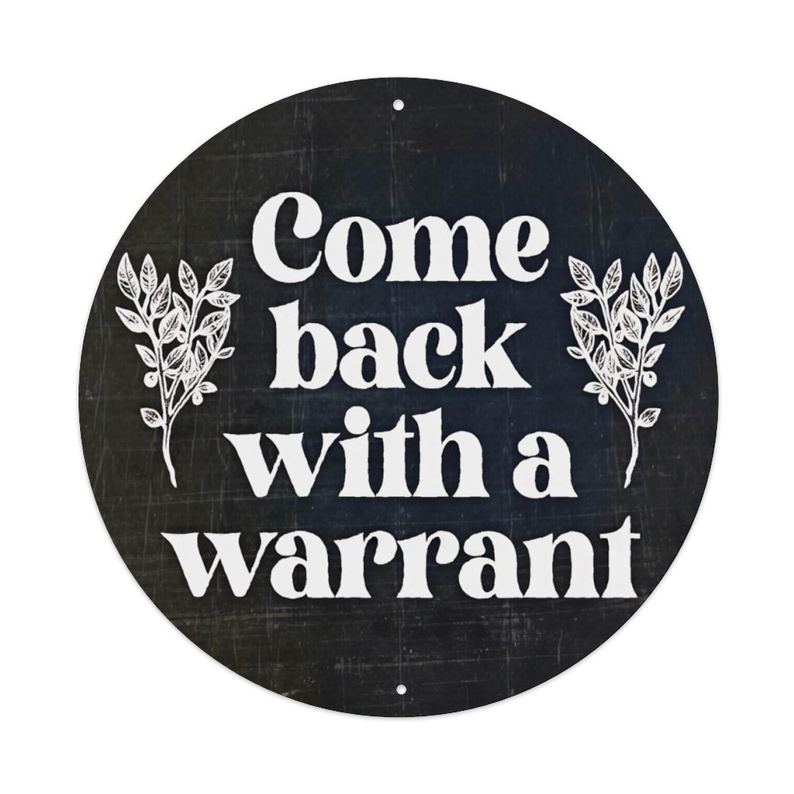 Ldfuieksufg Style Round Dark Wood Funny Warning Slogan Wall Sign Front Door Decor Vintage Aluminium Metal Sign, Retro Wall Decor For Home, Bar, Garage & Farmhouse 20X20cm