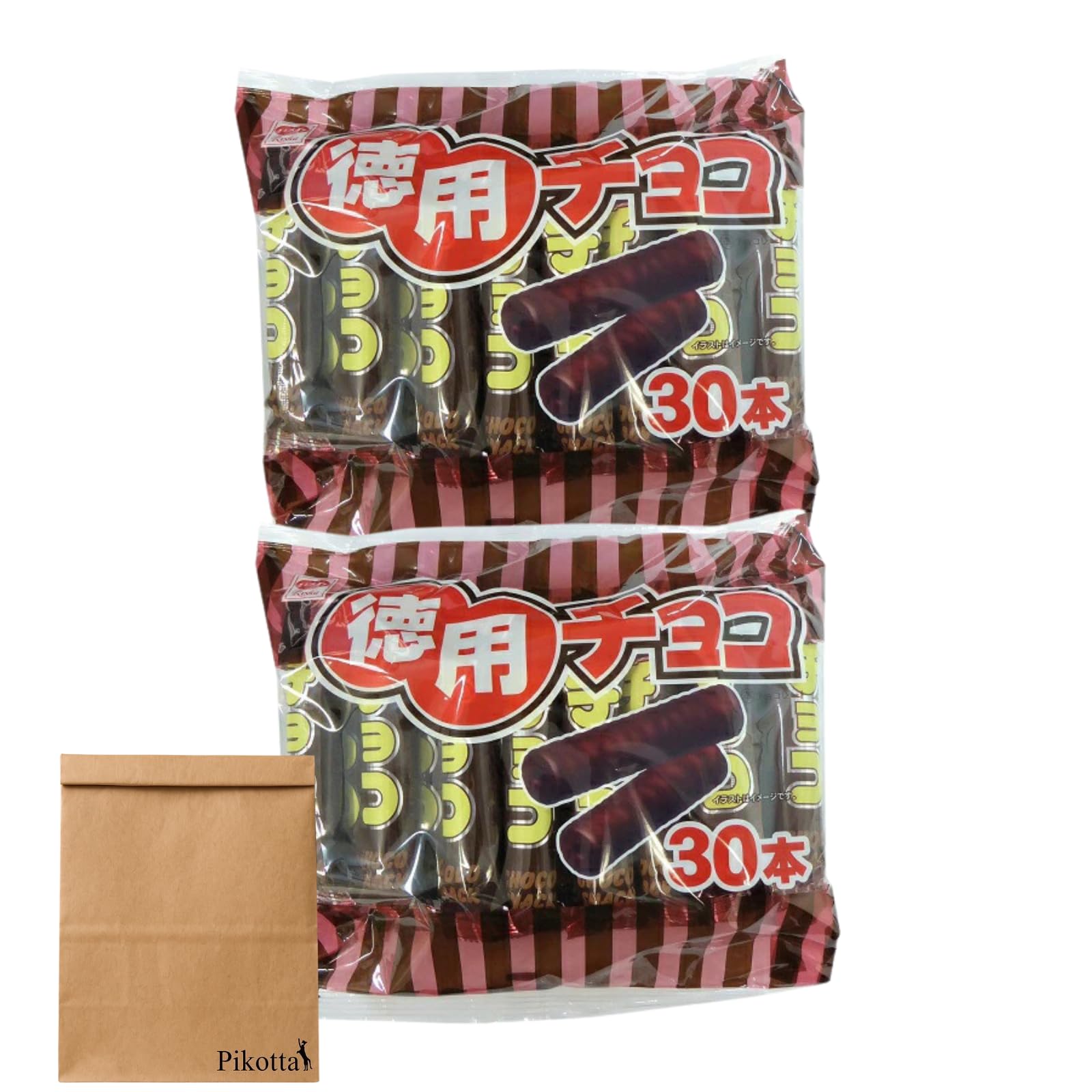 Amazon | Pikotta【まとめ買い】リスカ 徳用チョコ棒 30本入x2袋 （計