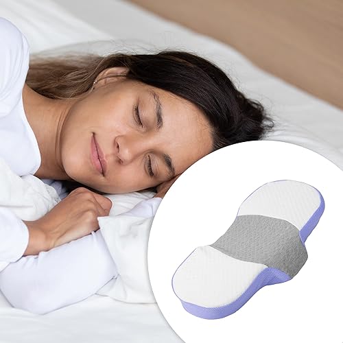 Miniatura 2 de VOCOSTE Almohada de espuma viscoelástica, para aliviar el dolor de cuello y hombros, almohada para dormir con soporte para el cuello en casa,