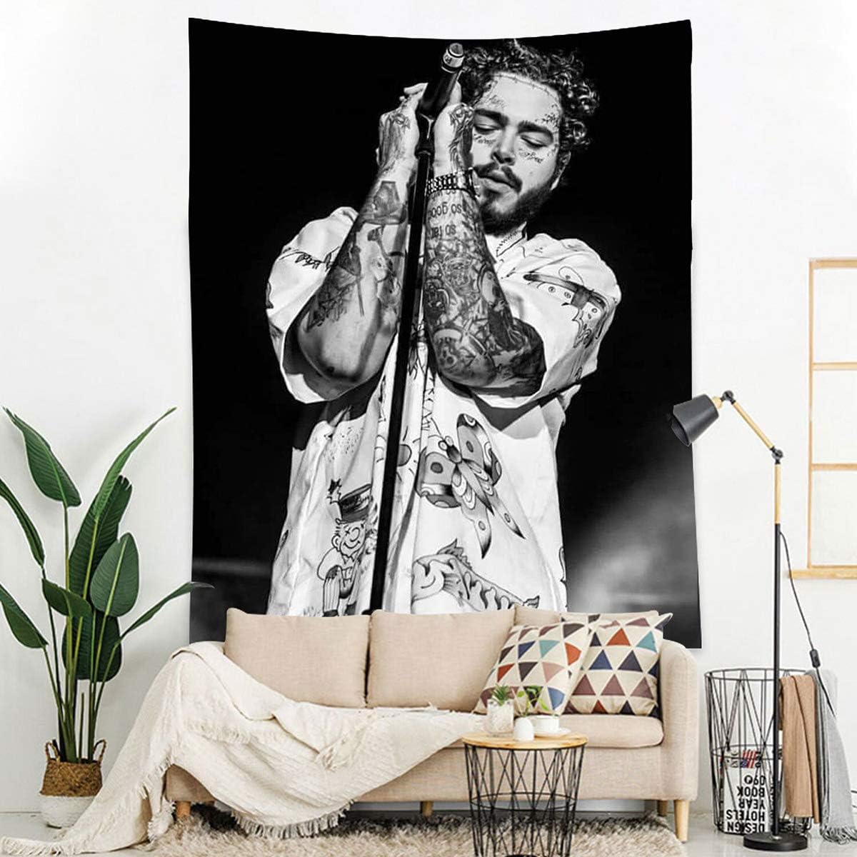 Post Tapestry Wall Hanging Tapestry Home Decor Malone Tapestries Wall Art Living Room Dorm Party Decor (59.1X51.2 inch)