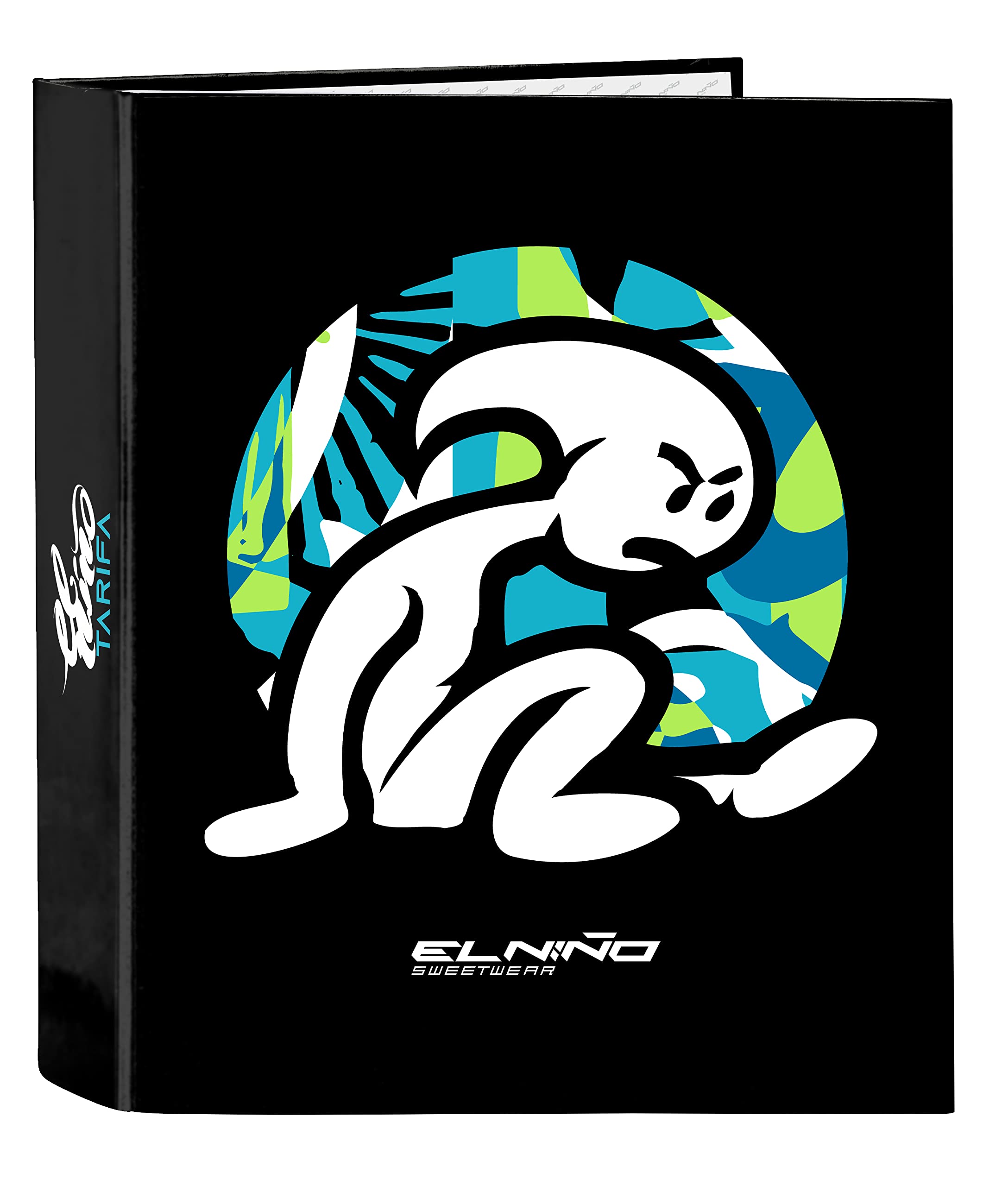 Safta EL NIño Green Bali – Folio Binder, 4 Rings, Ideal for Children of Different Ages, Comfortable and Versatile, Quality and Strength, 27 x 6 x 33 cm, Black