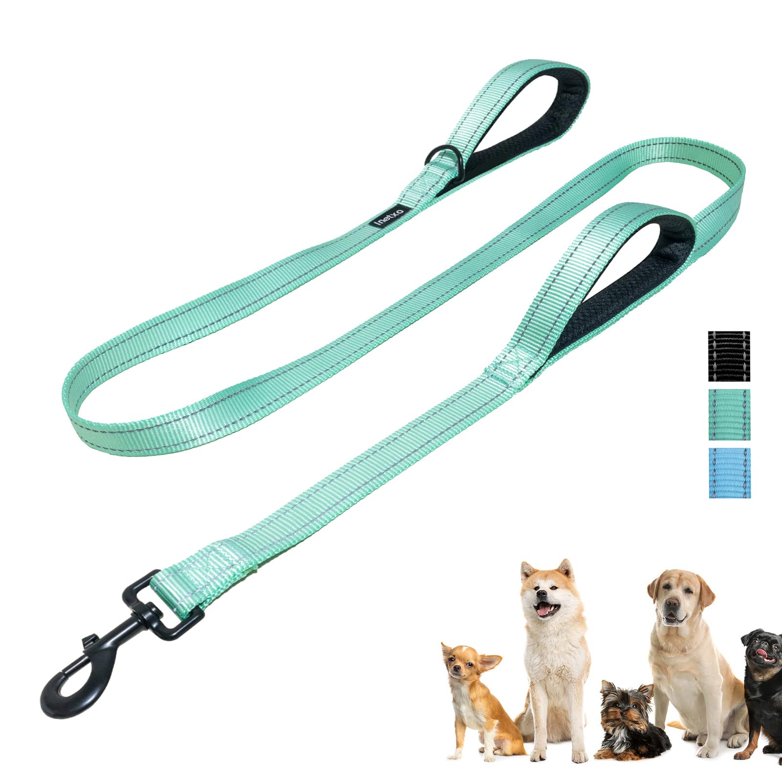 Fyrdyn Correa Amortiguadora Para Perros: Paseos Suaves Y Control Con Mango Ergonómico