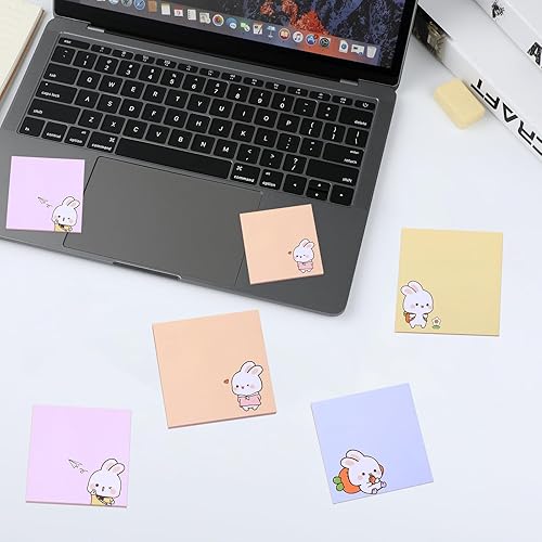 Miniatura 5 de Paquete de 4 320 hojas de notas adhesivas, almohadillas autoadhesivas de animales kawaii, lindos conejos de dibujos animados, marcadores de notas