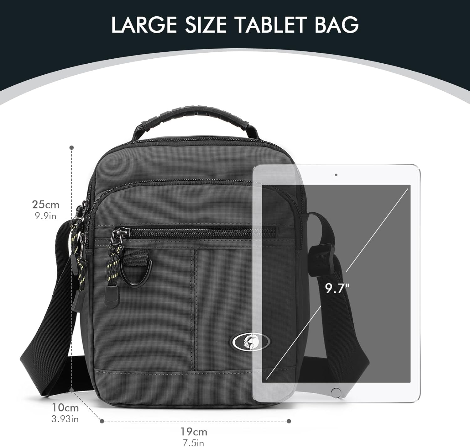Messenger Bag for Men Shoulder Bag Mens Handbag Crossbody Bag Sling Bags for 9,7 inch IPad Business Work Travel Weekend