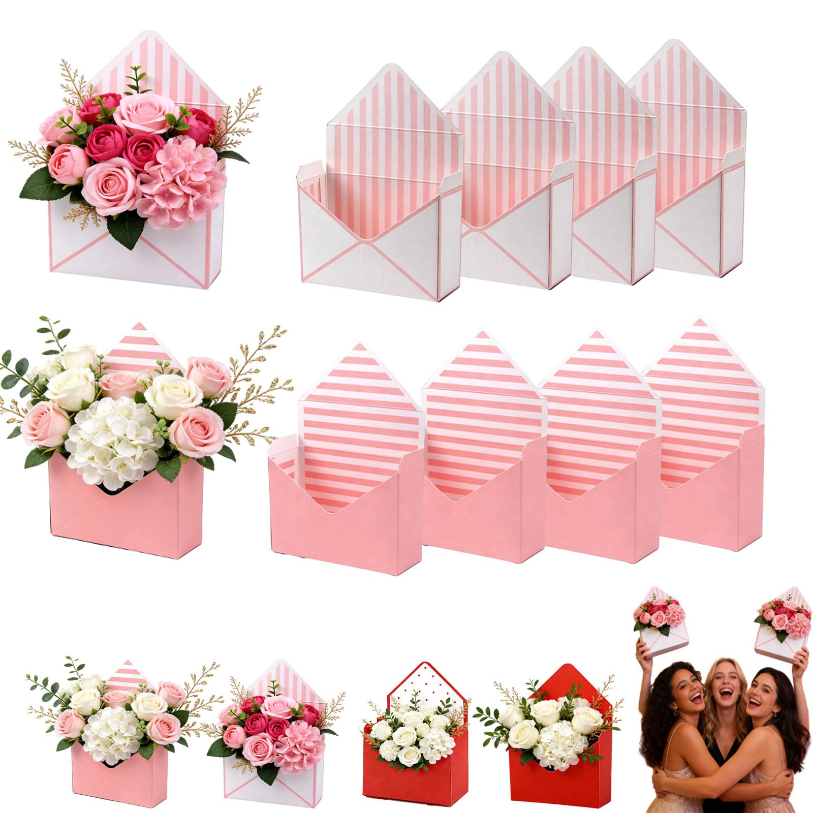 Papel para envolver flores en cajas para sobres de San Valentín