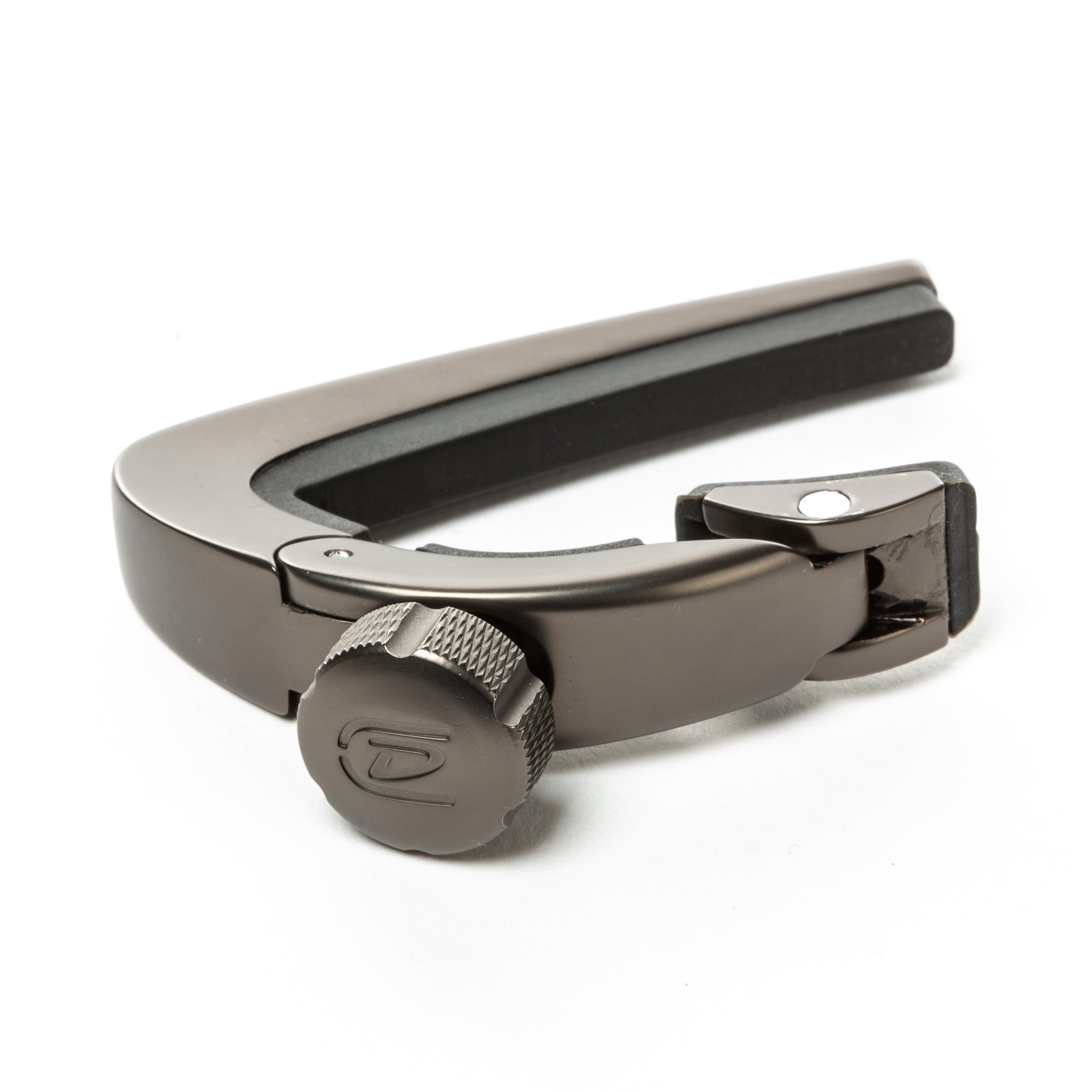 DUNLOP - DPCGM PIVOT CAPO GUN METAL, Capotasto Dunlop con Meccanico a Perno Autocentrante Brevettato, Finitura Gun Metal
