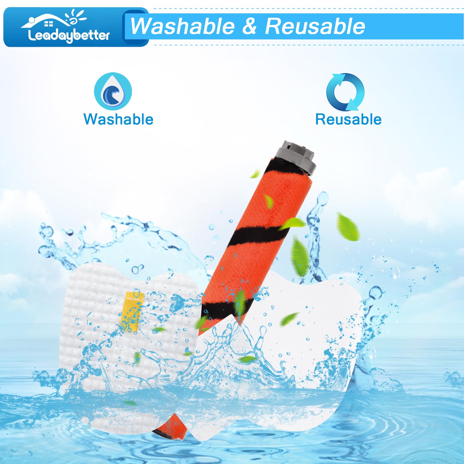Leadaybetter Spazzola a rullo di ricambio per aspirapolvere Shark Rocket APEX DuoClean ZS360 ZS360C ZS361C ZS362 QS360QBL QS360QGN QS360QPL QS360QRD QS360QS, sostituisce le parti # XPSTFH380 & 2380